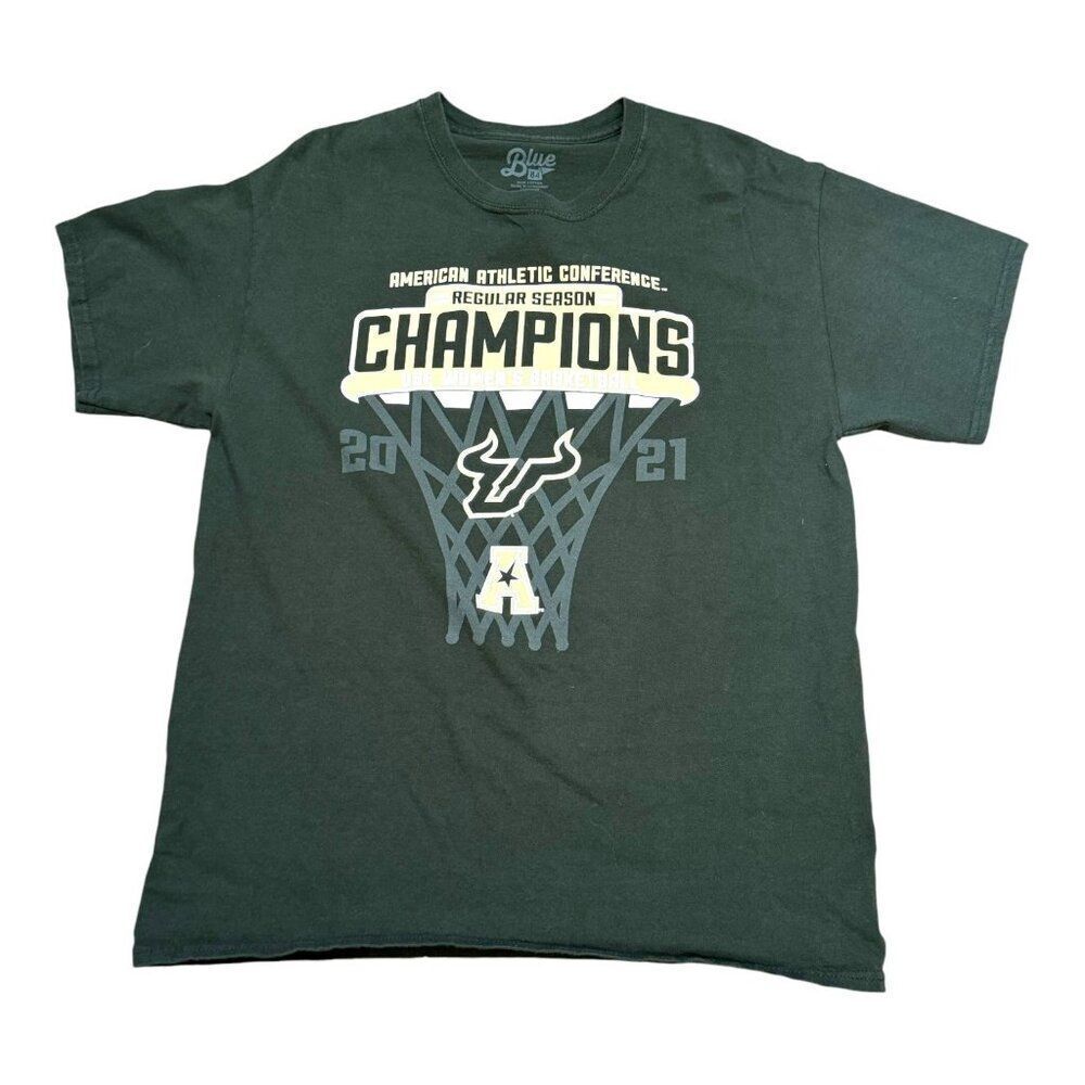 Blue 84 USF Bulls University South FL Womens Basketball Champions 2021 T-Shirt L